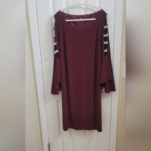 Fashion Nova Women's Cold-Shoulder Burgundy Dress